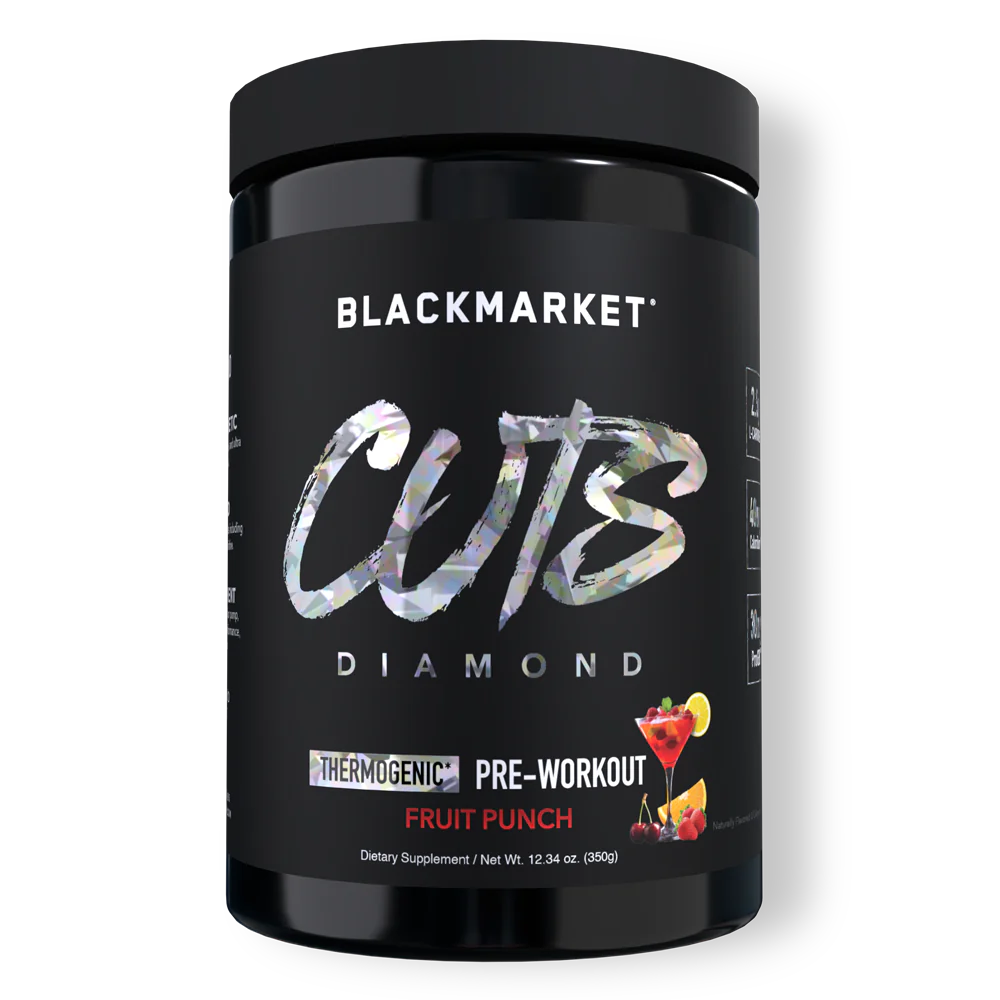 BlackMarket Labs CUTS DIAMOND Thermogenic pre-workout supplement in Fruit Punch flavor