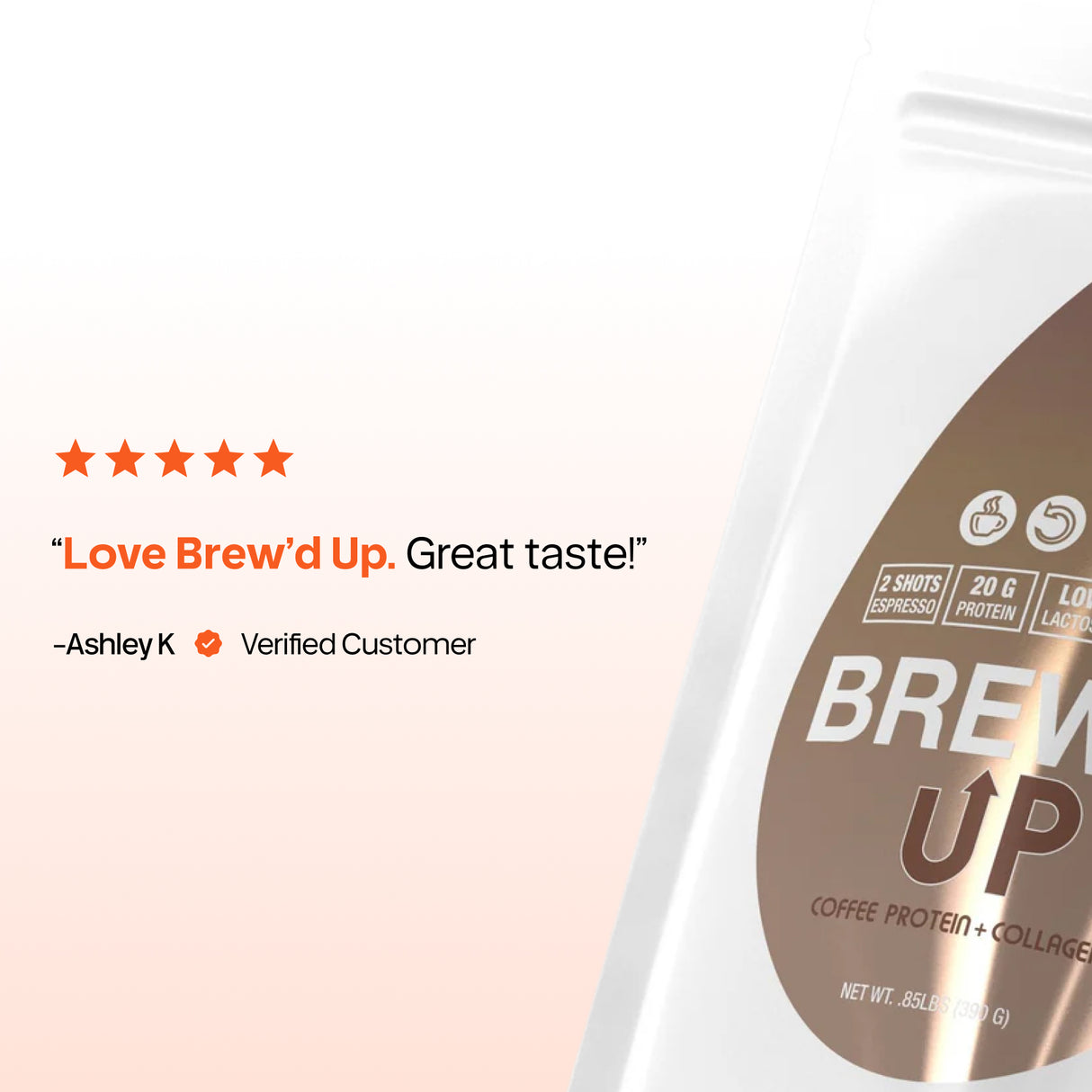 Brew’D UP Protein Coffee – 15g Whey Isolate + 5g Collagen, 0g Sugar