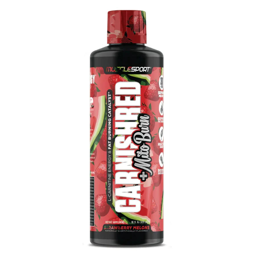 Bottle of CarniShred + Mitoburn Liquid L-Carnitine Fat Burner