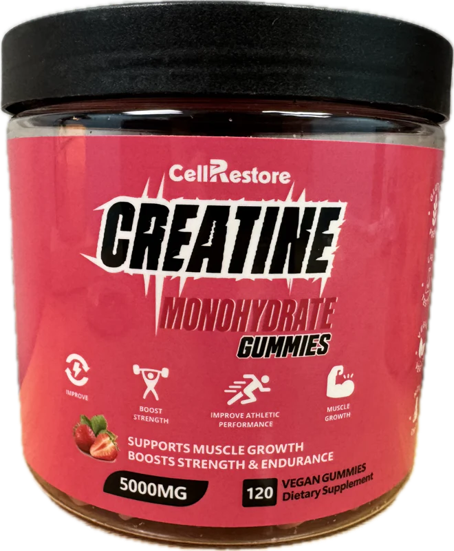 CellRestore Creatine Monohydrate Gummies — 5g Creatine per Serving (120 Gummies)