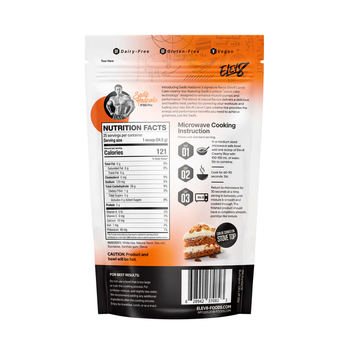 Elev8 Creamy Rice Carrot Cake Nutrition Facts