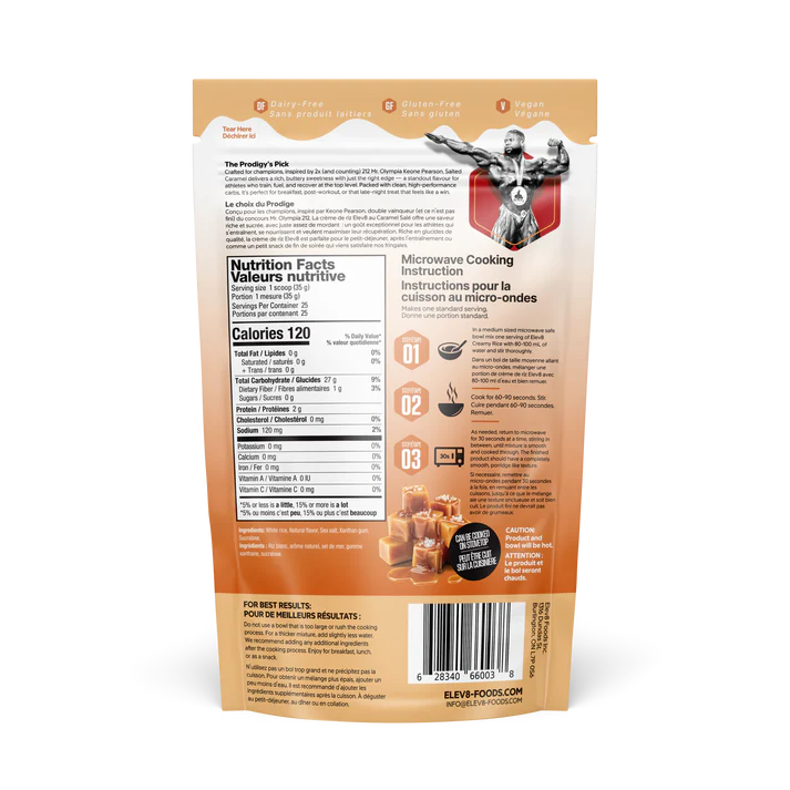 Elev8 Creamy Rice Salted Caramel Nutrition Facts