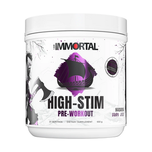 I Am Immortal High-Stim Pre Workout Grape Juice flavor