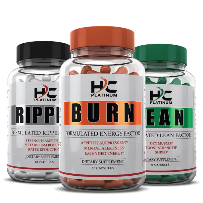 HC Platinum Lean & Cut Stack – Hardcore Burn, Hardcore Lean, Hardcore Ripped bundle