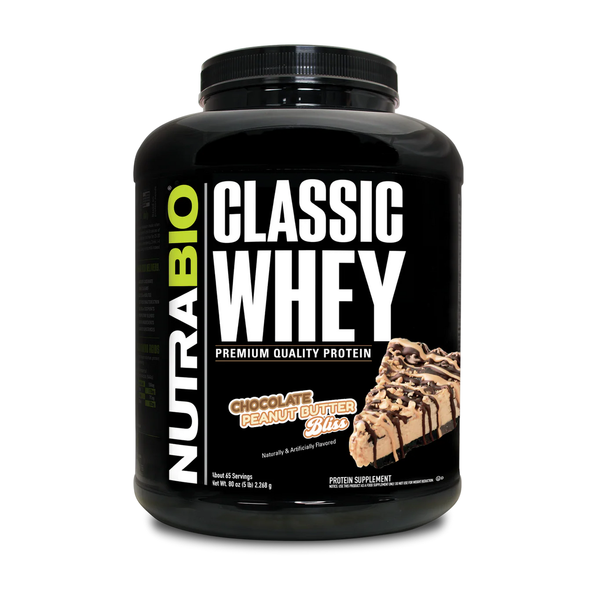 NutraBio Classic Whey — 100% Whey Protein Concentrate, 25g Protein