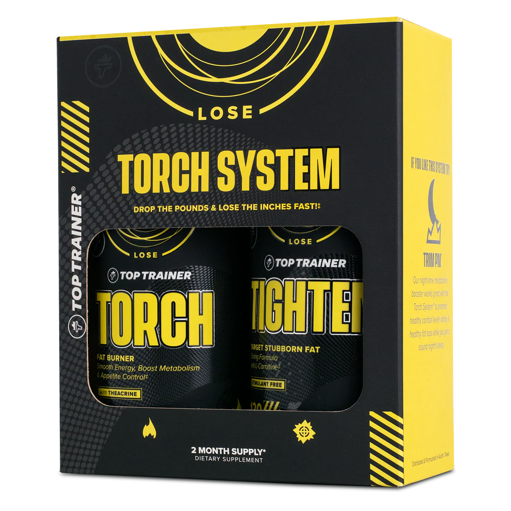 Top Trainer Torch System packaging with two supplement bottles inside