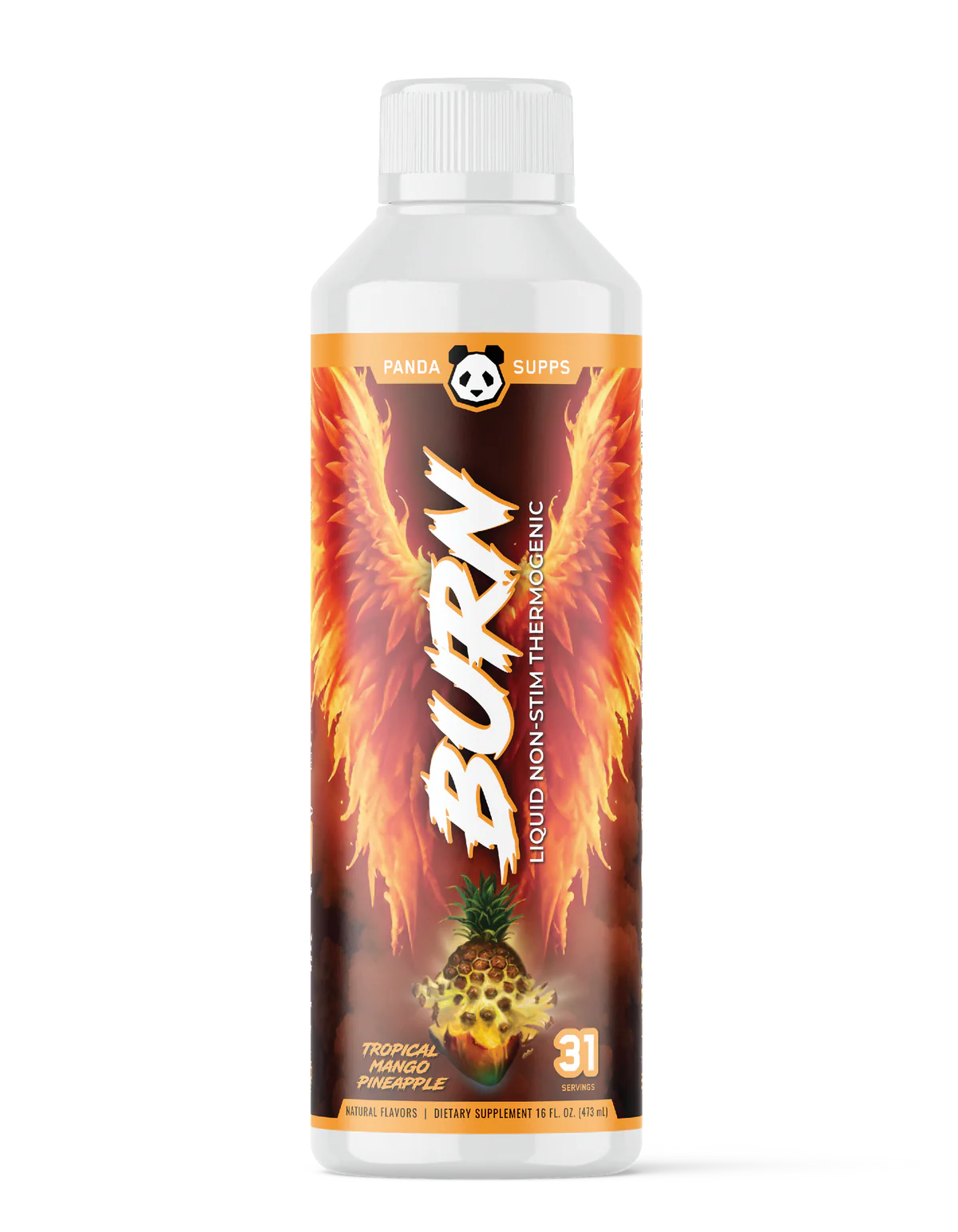 Panda Supplements Burn Liquid Non-Stim Thermogenic with L-carnitine in Tropical Mango Pineapple