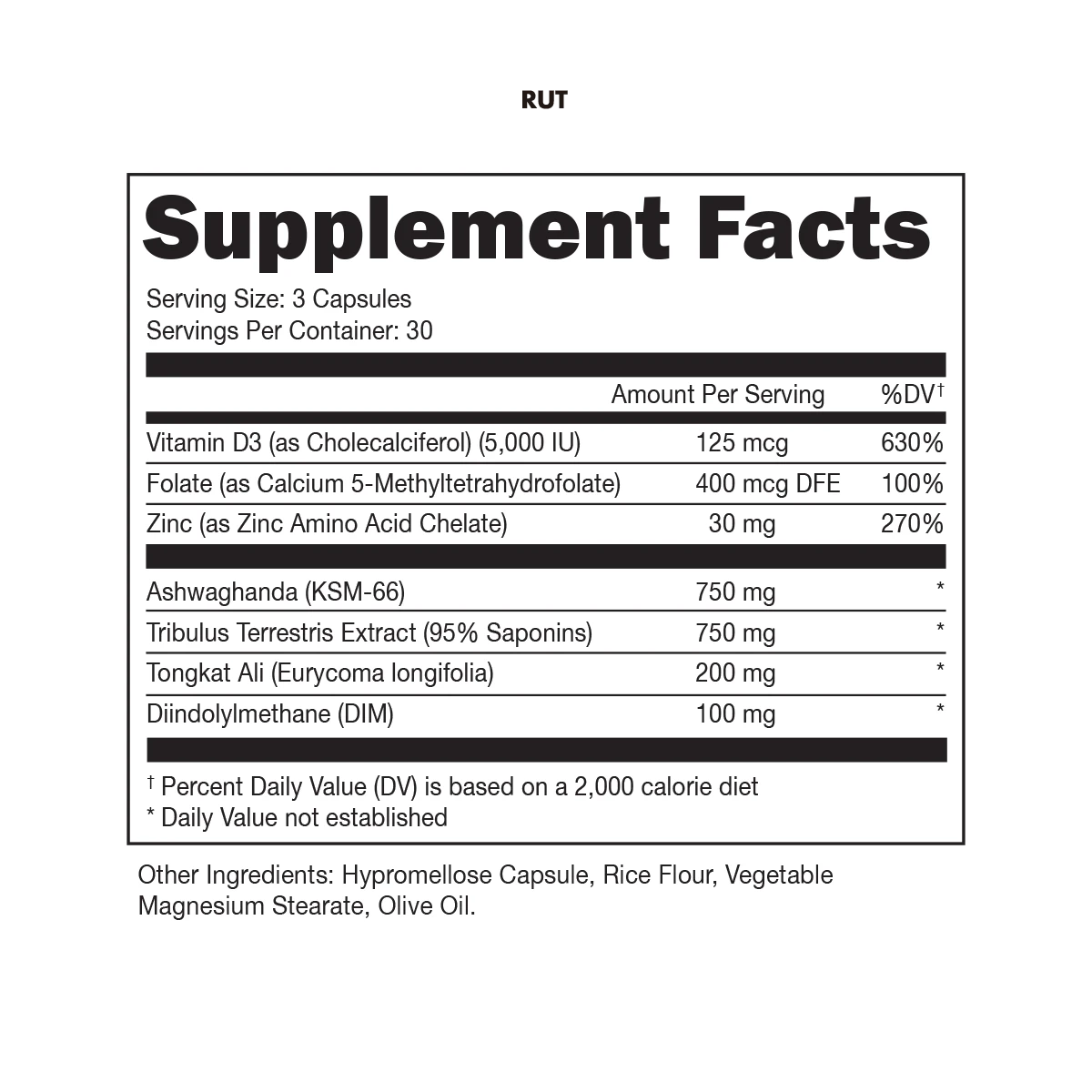 Bucked Up Rut testosterone boost supplement with Tongkat Ali and Ashwaghanda