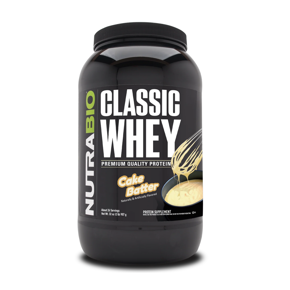 NutraBio Class Whey Protein Powder in Cake Batter Flavor