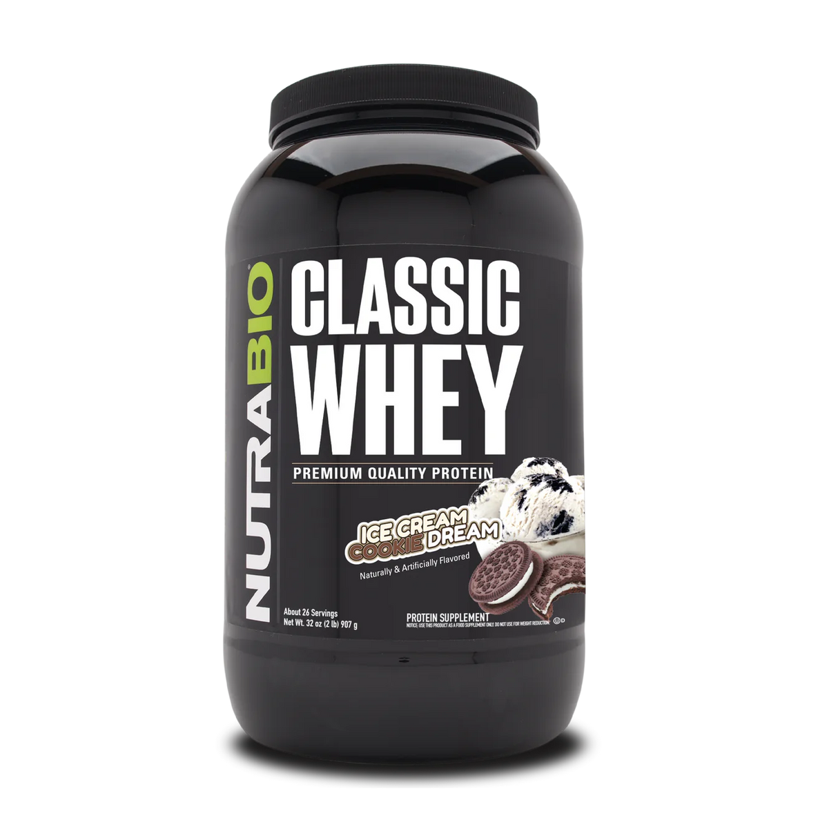 NutraBio Classic Whey Protein Powder in Ice Cream Cookie Dream Flavor