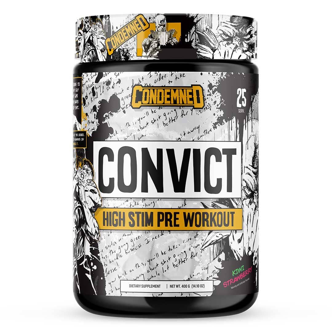 Condemned Labz Convict NEW pre-workout tub – 25 servings Kiwi Strawberry