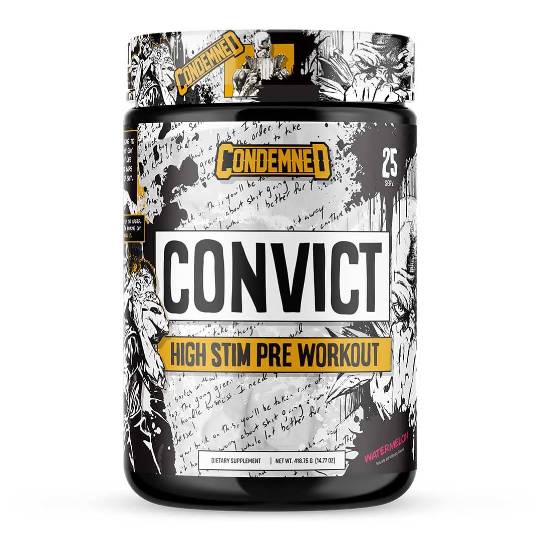 Condemned Labz Convict NEW pre-workout tub – 25 servings Watermelon