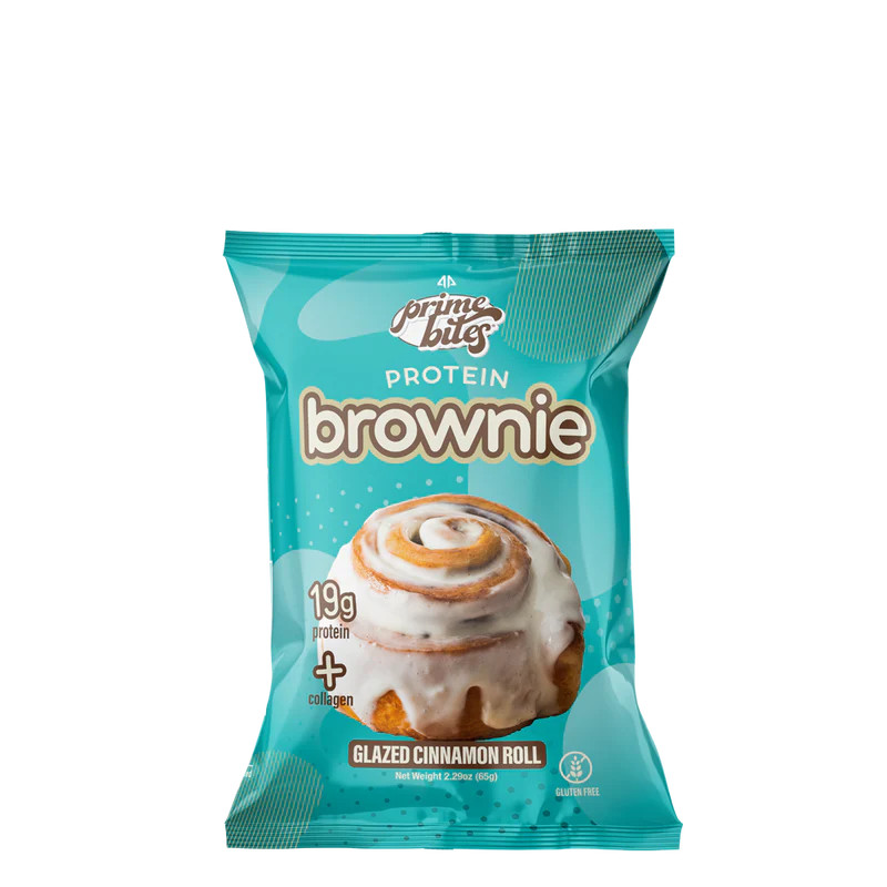 Prime Bites Protein Brownie Glazed Cinnamon Roll