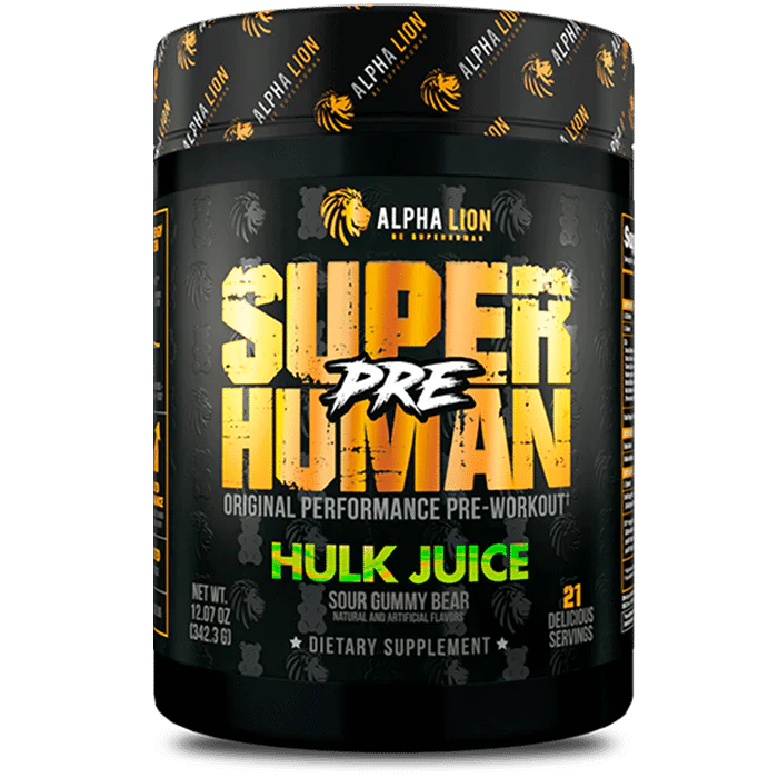 Alpha Lion Super Human Pre Pre-workout powder in Hulk Juice Flavor