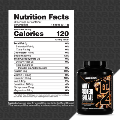 NutraBio Whey Protein Isolate (5LB / 50 Servings)