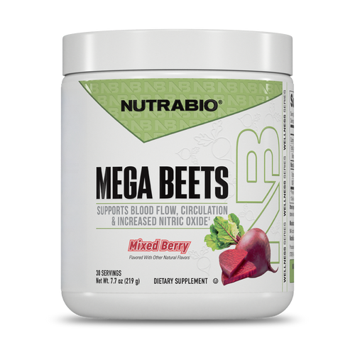 NutraBio Mega Beets | Beet Root Nitric Oxide Powder | Mixed Berry | 30 Servings