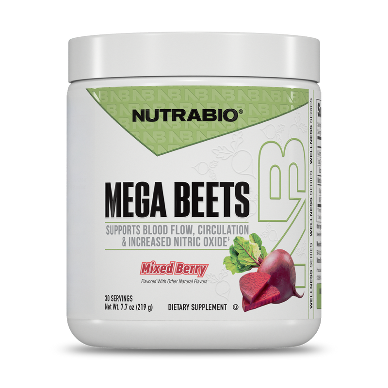 NutraBio Mega Beets | Beet Root Nitric Oxide Powder | Mixed Berry | 30 Servings