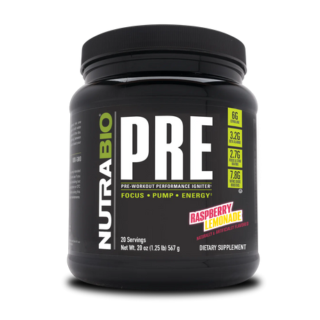 NutraBio PRE Workout Powder - Sustained Energy, Mental Focus, Endurance - Clinically Dosed Formula - Beta Alanine, Creatine, Caffeine, Electrolytes