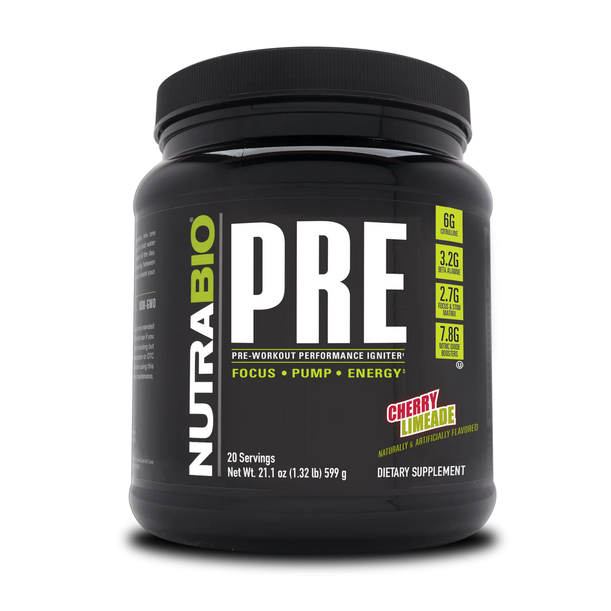 NutraBio PRE Workout Powder - Sustained Energy, Mental Focus, Endurance - Clinically Dosed Formula - Beta Alanine, Creatine, Caffeine, Electrolytes