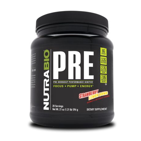 NutraBio PRE Workout Powder - Sustained Energy, Mental Focus, Endurance - Clinically Dosed Formula - Beta Alanine, Creatine, Caffeine, Electrolytes