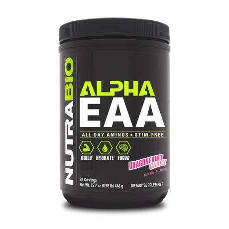 NutraBio Alpha EAA Hydration and Recovery Supplement - Full Spectrum EAA BCAA Matrix with Electrolytes, Nootropics, Coconut Water - Recovery, Energy, Focus, and Hydration Supplement