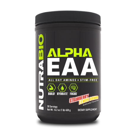 NutraBio Alpha EAA Hydration and Recovery Supplement - Full Spectrum EAA BCAA Matrix with Electrolytes, Nootropics, Coconut Water - Recovery, Energy, Focus, and Hydration Supplement