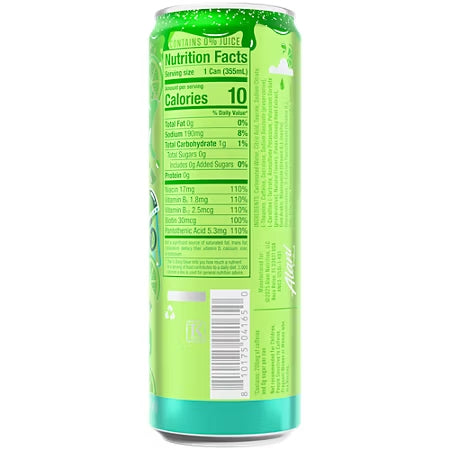 Alani Nu Energy Drinks Nutrition Facts for Lime Slush