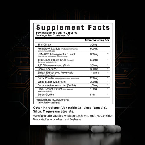 Alpha Evolve testosterone Support Supplement Facts 