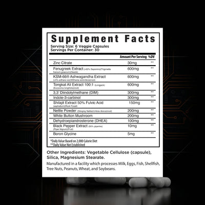 Alpha Evolve testosterone Support Supplement Facts 