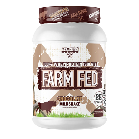 Axe & Sledge Farm Fed 100% Grass Fed Whey Protein Isolate powder Chocolate Milkshake flavor 