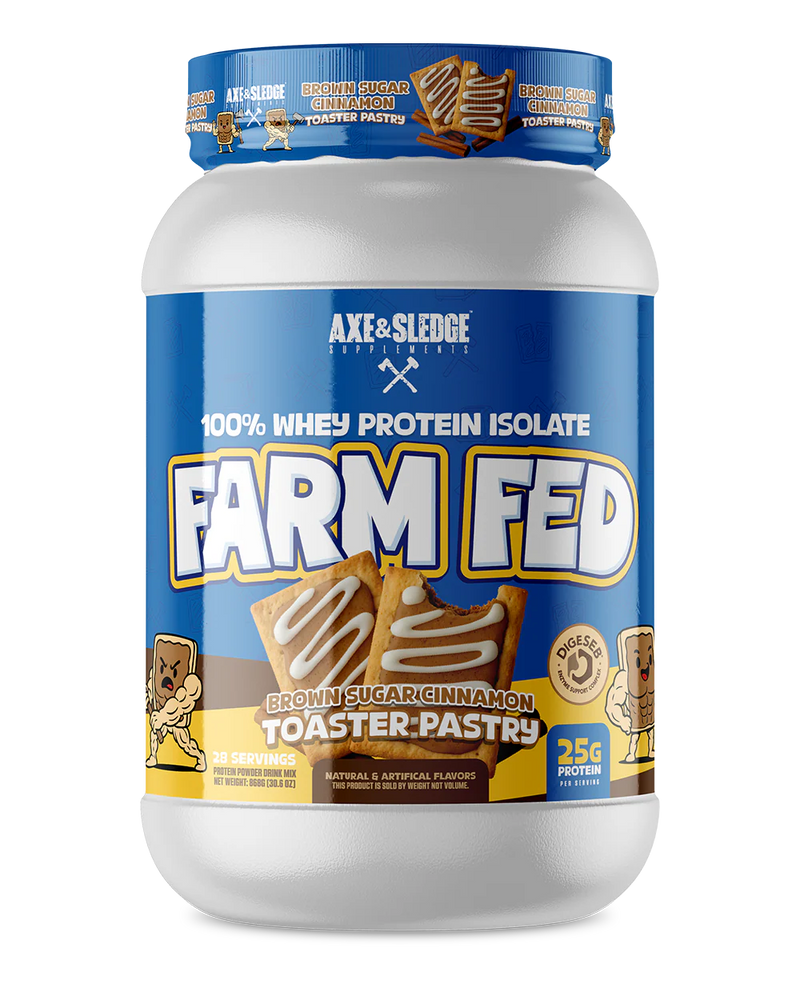 Axe & Sledge Farm Fed protein powder Brown Sugar Cinnamon Toaster Pastry