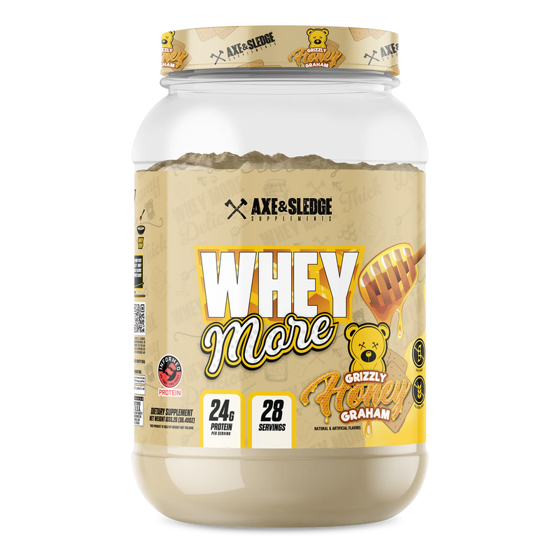 Axe & Sledge Whey More Grizzly Honey Graham protein powder