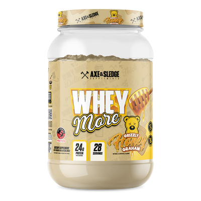 Axe & Sledge Whey More Grizzly Honey Graham protein powder