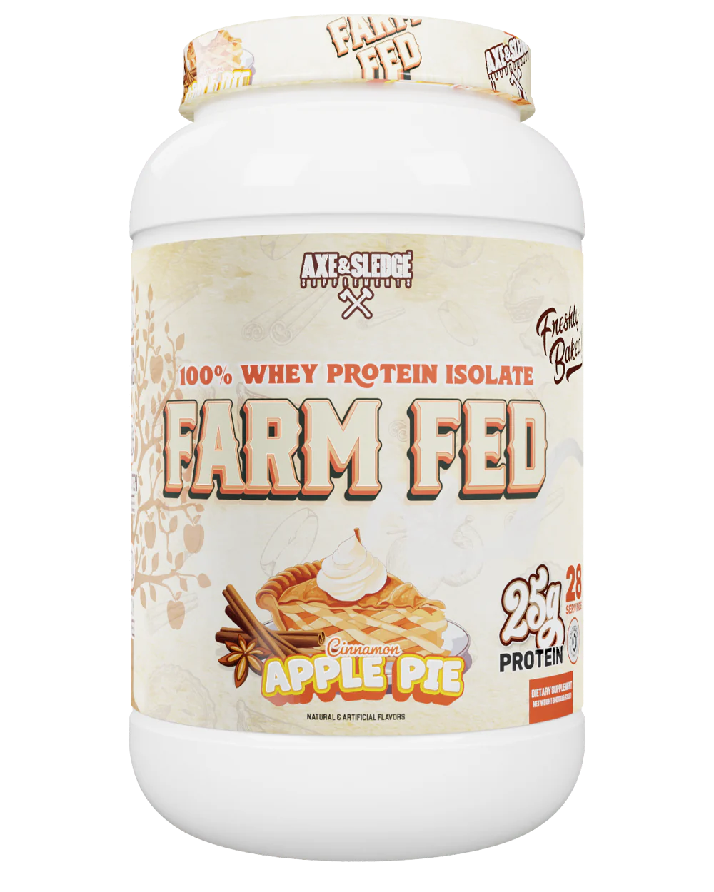 Axe and Sledge Farm Fed Grass-Fed Whey Protein isolate Cinnamon Apple Pie