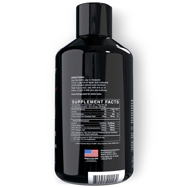 BlackMarket Labs BULK PUMP supplement facts
