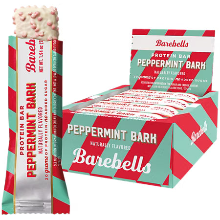 Barebells Peppermint Bark Protein Bar 12 pack box