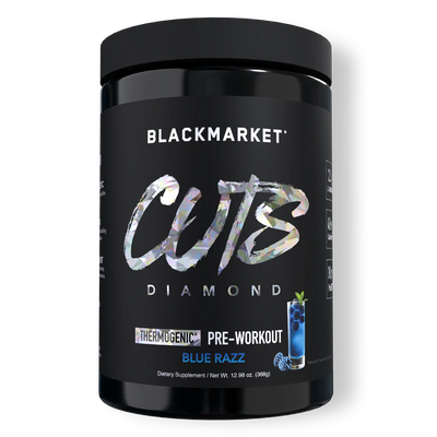 Blackmarket Labs Cuts Diamond Thermogenic pre-workout supplement in Blue Razz flavor