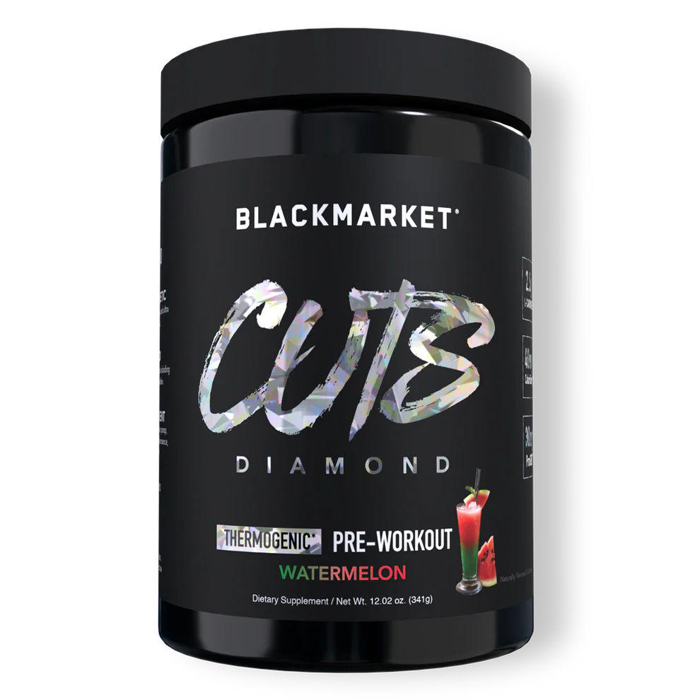BlackMarket CUTS DIAMOND Thermogenic pre-workout supplement in Watermelon flavor.