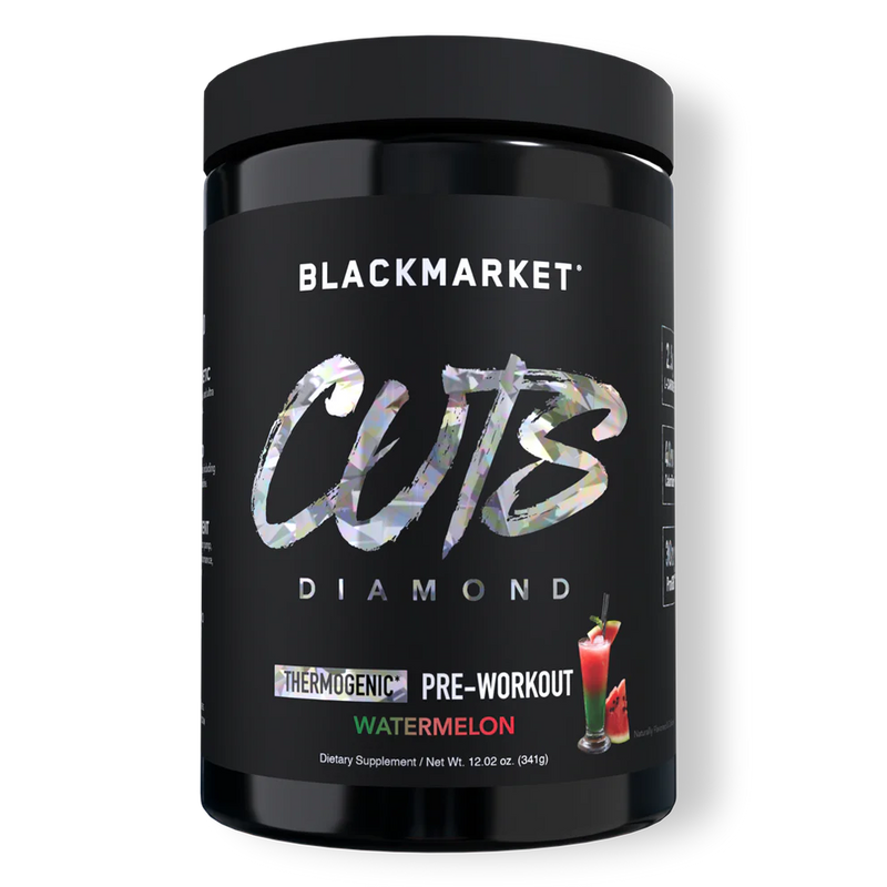 BlackMarket CUTS DIAMOND Thermogenic pre-workout supplement in Watermelon flavor.