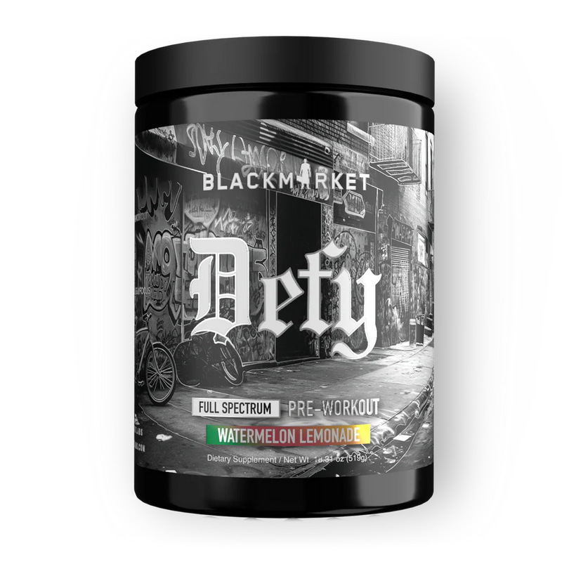 Black arket Labs Defy Extra Strong Pre-workout Watermelon Lemonade