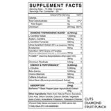 BlackMarket Labs Cuts Diamond Thermogenic Pre-workout Supplement Facts panel