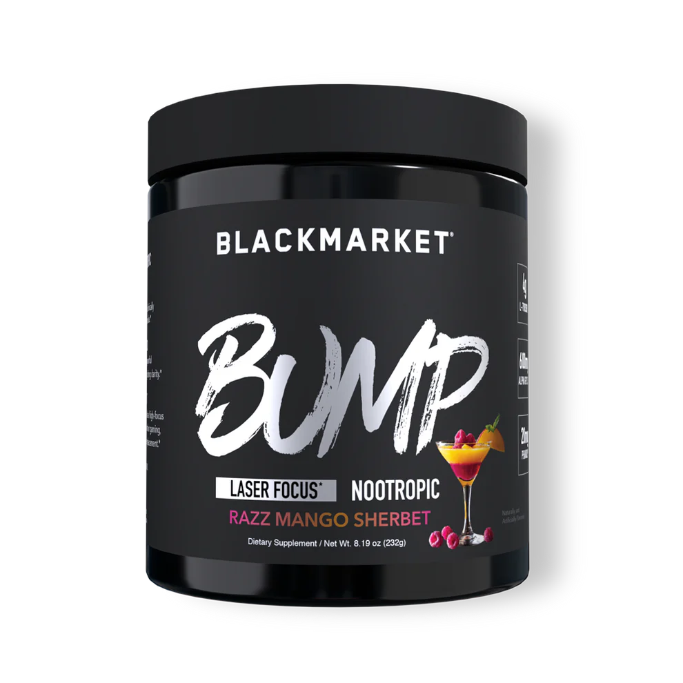 Blackmarket Bump Laser Focus/Nootropic Razz Mango Sherbet Flavor
