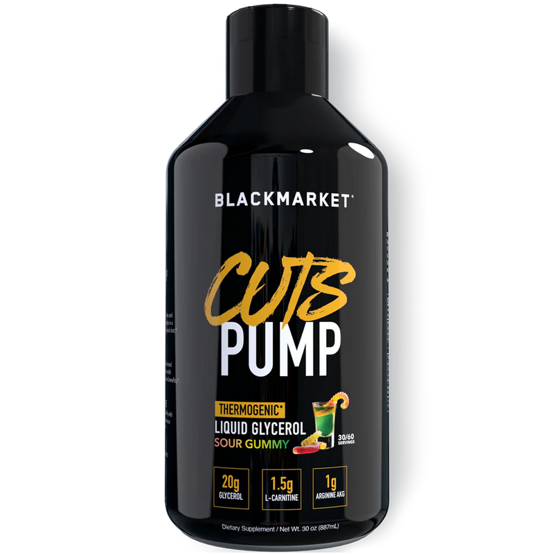 BlackMarket Labs Cuts Pump Thermogenic Liquid Glycerol supplement in Sour Gummy