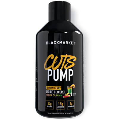 BlackMarket Labs Cuts Pump Thermogenic Liquid Glycerol supplement in Sour Gummy