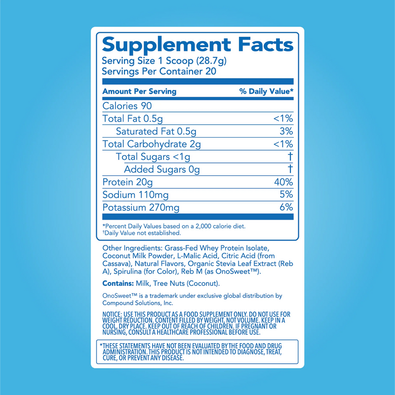 Clean Simple Eats Blue Bahama Ingredients and Macros