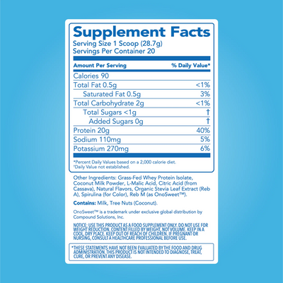 Clean Simple Eats Blue Bahama Ingredients and Macros