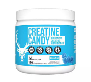 Bucked Up Creatine Candy micronized creatine monohydrate in Blue Razz