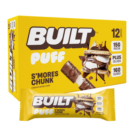 Built Puff S'mores Chunk protein bars 12 pack