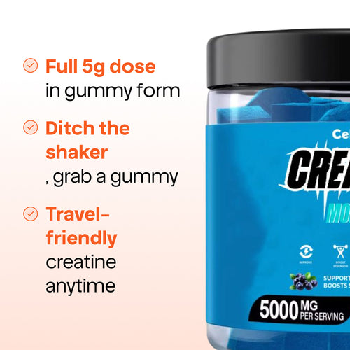 CellRestore Creatine Monohydrate Gummies — 5g Creatine per Serving (120 Gummies)
