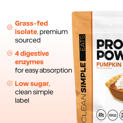 Clean Simple Eats Protein Powder — Grass-Fed Whey Isolate (20g per Scoop)